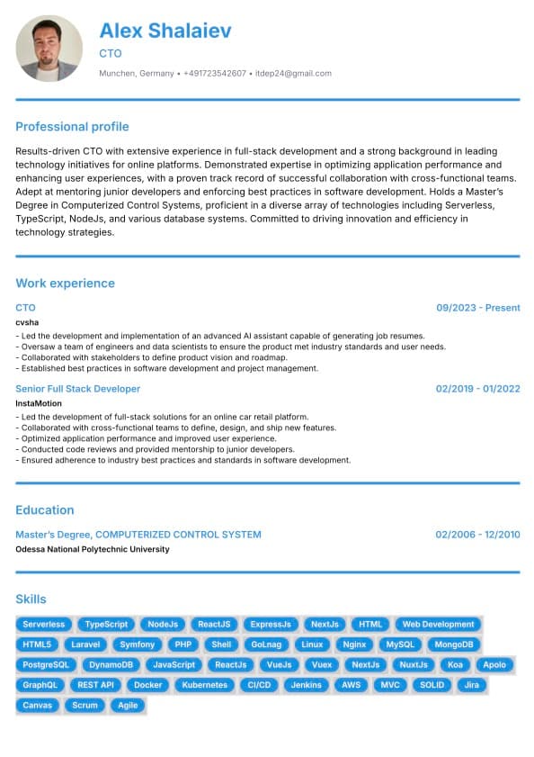 Resume preview